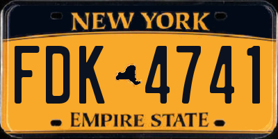 NY license plate FDK4741