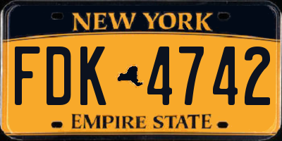 NY license plate FDK4742