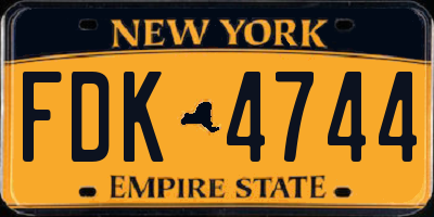 NY license plate FDK4744