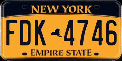 NY license plate FDK4746