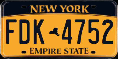 NY license plate FDK4752
