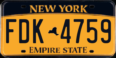 NY license plate FDK4759