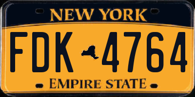 NY license plate FDK4764