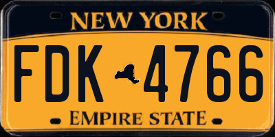 NY license plate FDK4766