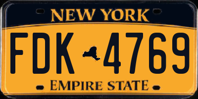 NY license plate FDK4769