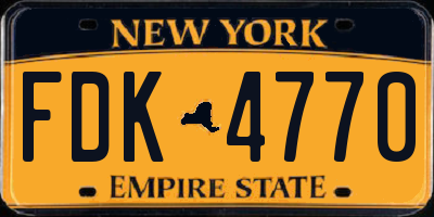 NY license plate FDK4770