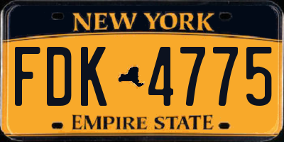 NY license plate FDK4775