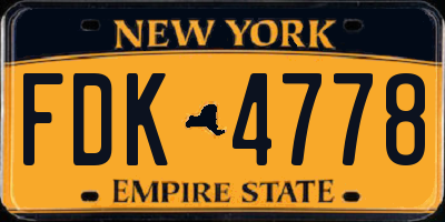 NY license plate FDK4778