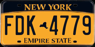 NY license plate FDK4779