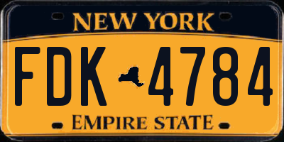 NY license plate FDK4784