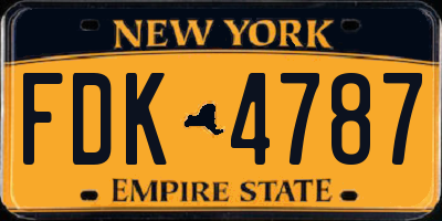 NY license plate FDK4787