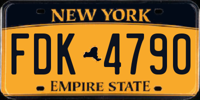 NY license plate FDK4790