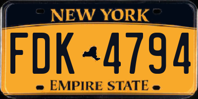 NY license plate FDK4794