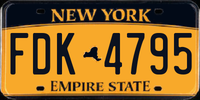 NY license plate FDK4795