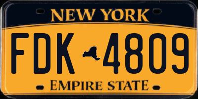 NY license plate FDK4809