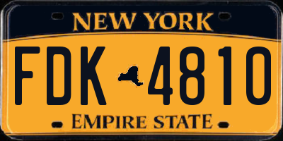 NY license plate FDK4810