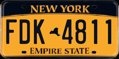 NY license plate FDK4811