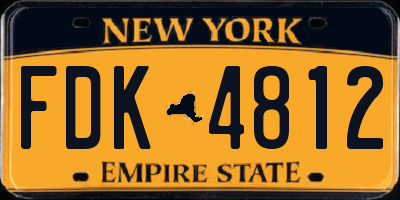 NY license plate FDK4812