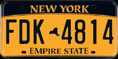 NY license plate FDK4814