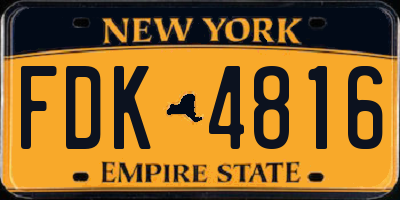 NY license plate FDK4816