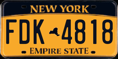 NY license plate FDK4818