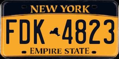 NY license plate FDK4823