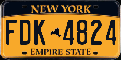 NY license plate FDK4824