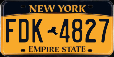 NY license plate FDK4827