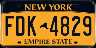 NY license plate FDK4829