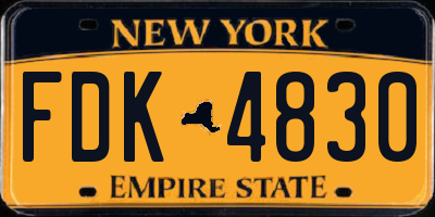NY license plate FDK4830