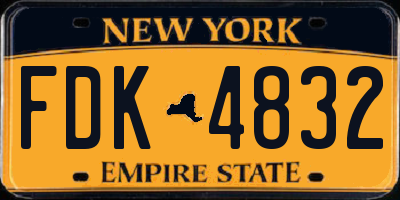 NY license plate FDK4832