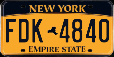 NY license plate FDK4840