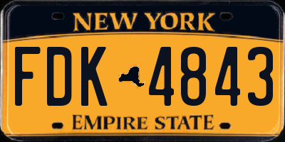 NY license plate FDK4843
