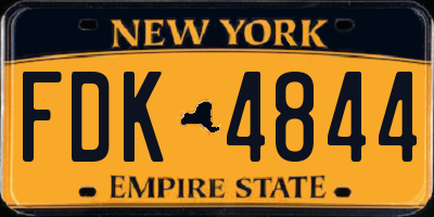 NY license plate FDK4844