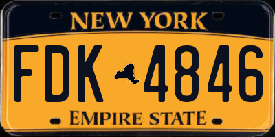 NY license plate FDK4846