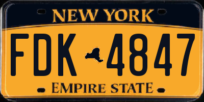 NY license plate FDK4847