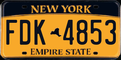 NY license plate FDK4853