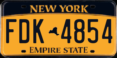 NY license plate FDK4854