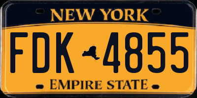 NY license plate FDK4855
