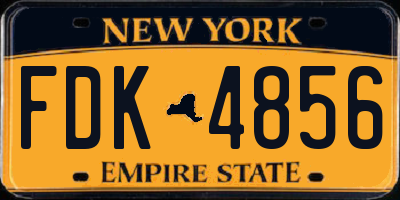 NY license plate FDK4856