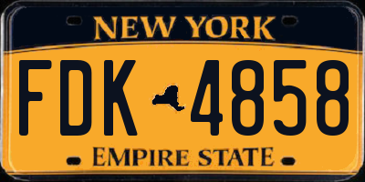 NY license plate FDK4858