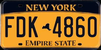 NY license plate FDK4860