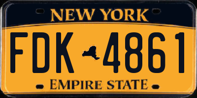NY license plate FDK4861