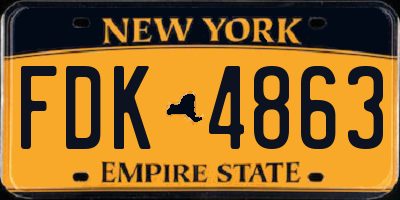 NY license plate FDK4863