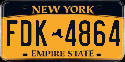NY license plate FDK4864