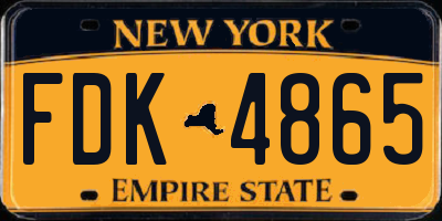 NY license plate FDK4865