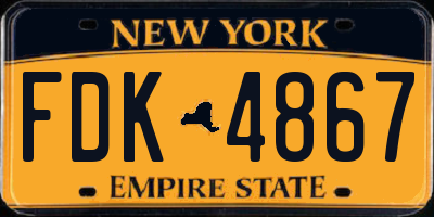 NY license plate FDK4867