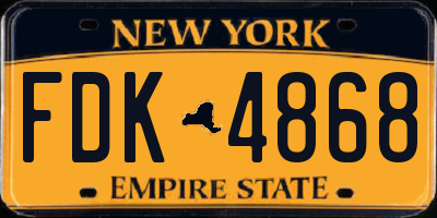 NY license plate FDK4868