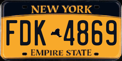NY license plate FDK4869