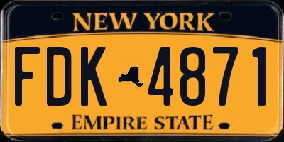 NY license plate FDK4871